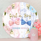 Aperturee - Girl Or Boy Gender Reveal Round Baby Shower Backdrop
